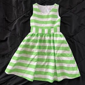 Girls Gymboree Striped Green Party Dress Size 6